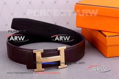 Perfect Replica Brown Leather Texture Belt With Snake Skin Gold Buckle